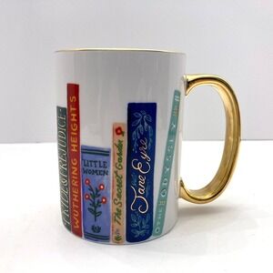 Rifle Paper Co. Book Club Porcelain Mug 4.5"‎ Pride & Prejudice Les Miserables